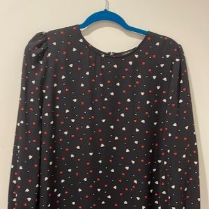 Ann Taylor Hearts Print Dress XL